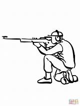 Shooting Rifle Coloring Pages Drawing Gun Sniper Printable Pistol Easy Color sketch template