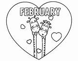 Coloring February Pages Kids Printable Sheets Choose Board Valentines sketch template