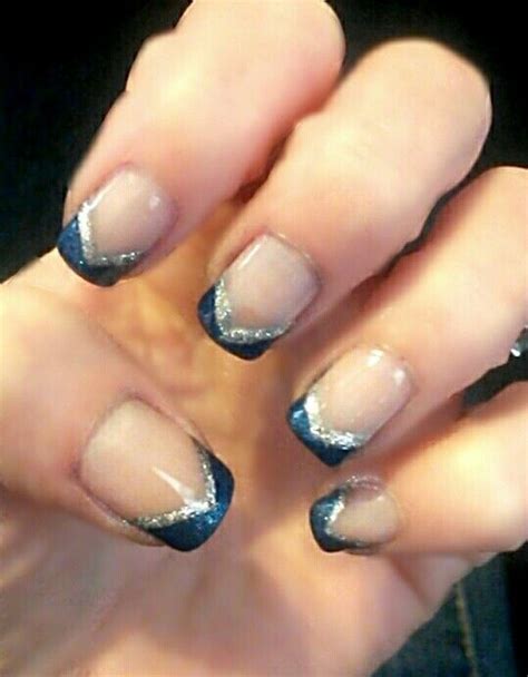 blue french tip blue french manicure prom nails french manicure