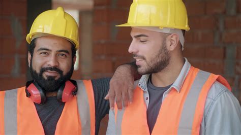people working  construction site portrait stock footage sbv