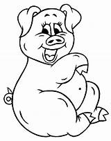 Pig Coloring Pages Kids Cartoon Printable Colouring Print Colorear Cute sketch template