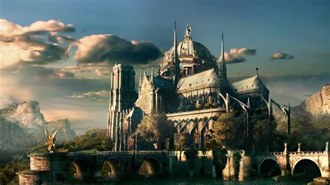 massive fantasy cathedral concept art na   borrow