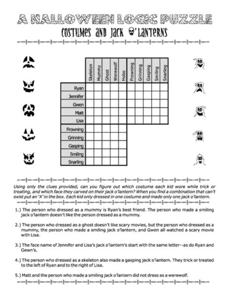 worksheet logic puzzles printable