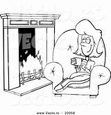 Fireplace Outlined Toonaday Vecto Leishman sketch template