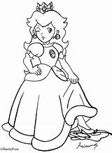 Rosalina Prinzessin Toad Luigi Pfirsich Coloringhome Ausmalbild Insertion sketch template