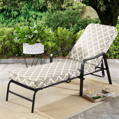 mainstays cabot grove outdoor chaise lounge  graywhite cushions walmartcom