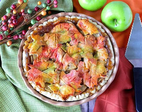 Autumn Leaves Apple Pie Recipe With Colorful Autumn Colors