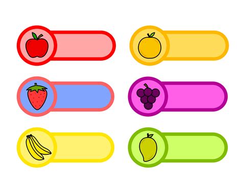 fruit  tag vector design note   address tag sticker