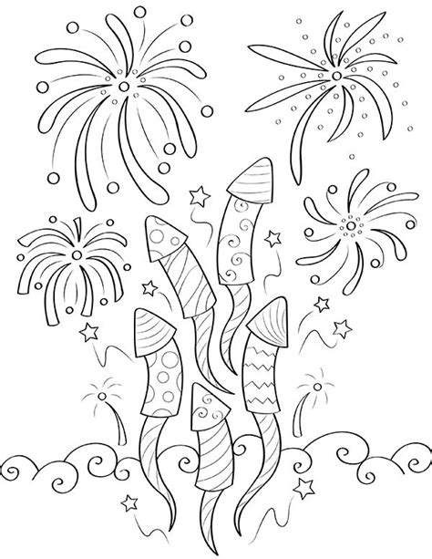 printable fireworks coloring page    https