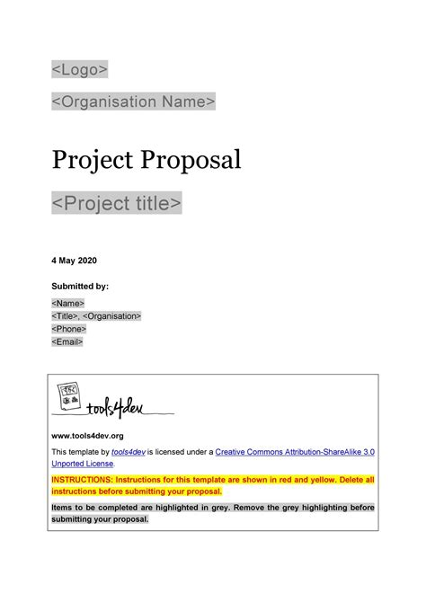 professional project proposal templates templatelab