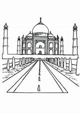 Taj Mahal Coloring Pages Getcolorings Printable Print sketch template