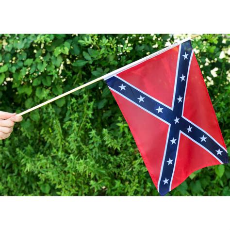 rebel flag confederate battle flag 12 x 18 inch on stick