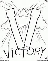 Victory Coloring Jesus Pages Bible Letter Victorious Children Printable Alphabet Kids Clipart Sheets Over Wonderful Church Color August Crafts Christ sketch template