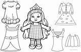 Doll Paper Coloring Printable Pages Dolls Templates sketch template