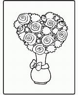 Coloring Pages Heart Flower Unique Roses Bouquet Hearts Shaped Printable Kids Getcolorings Popular Color sketch template