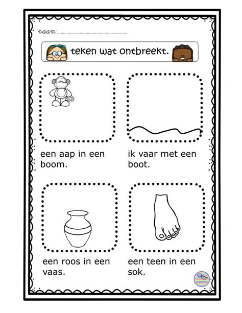 teken wat ontbreekt groep  juf lies jufbijtjenl