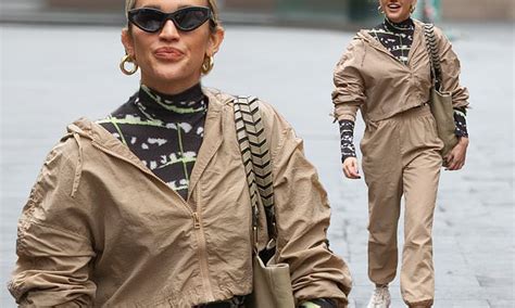 Ashley Roberts Shows Off Her Style In A Beige Co Ord As She Leaves