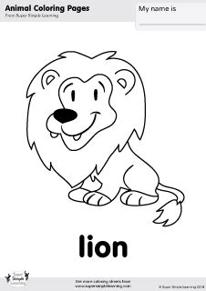 lion coloring page super simple