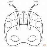 Ladybug Mask Coloring Pages Printable Insects Template Drawing Masks Kids Supercoloring Templates Color Paper Cartoons sketch template
