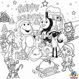 Christmas Coloring Pages Thomas Nick Jr Train Dinosaur Holiday Kids Printable Easter Holidays Happy Color Barney Friends Tank Sheets Clip sketch template