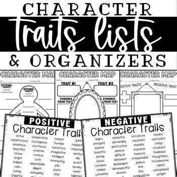 character traits list  teachers clubhouse tpt