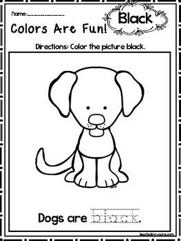 black colors  fun printable worksheets preschool kdg color