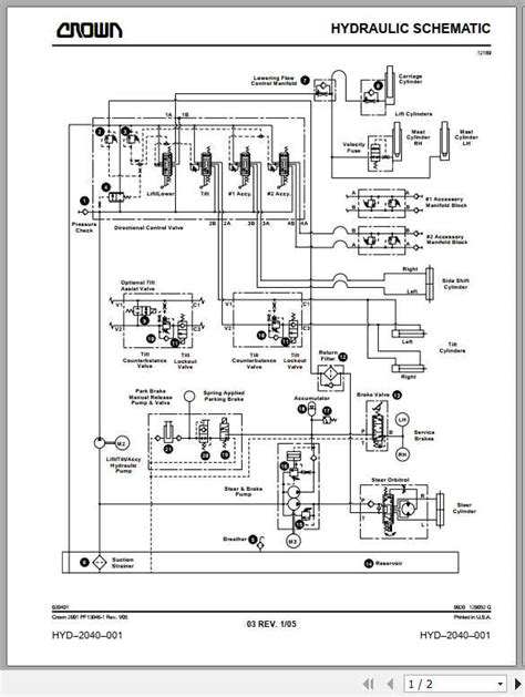 crown forklift fc  electrical hydraulic schematic