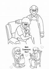 Coloring Pages Grandparents Happy sketch template