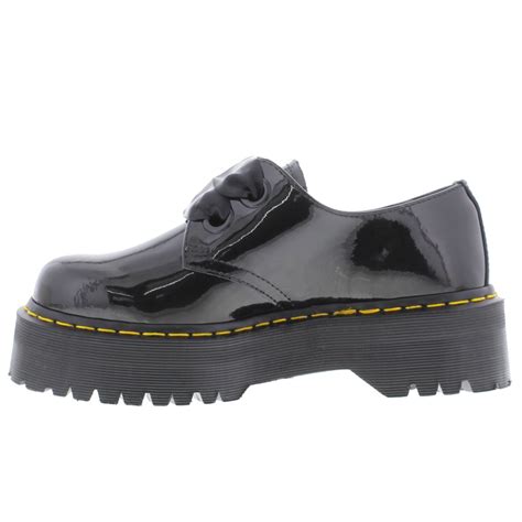 dr martens holly womens black patent leather platform shoes size