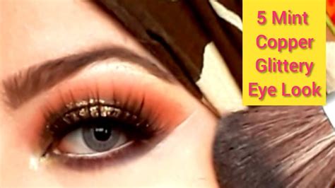 Copper Glittery Eye Makeup Tutorial 💞 Youtube