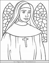 Nun Religious Thecatholickid Printable Vocation sketch template