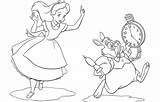 Alice Alicia Wonderland Maravillas Pais Wonder País Conejo sketch template