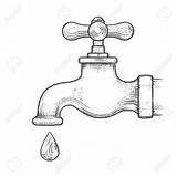 Tap Water Vector Drawing Drop Engraving Style Illustration Pencil Draw Drawings 2d Graphicriver Getdrawings Choose Board sketch template