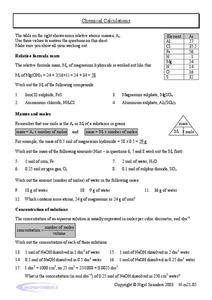 chemical calculations worksheet   higher ed lesson planet