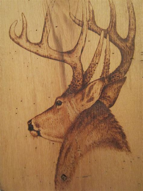 whitetail deer wood burning rustic decor   etsy wood