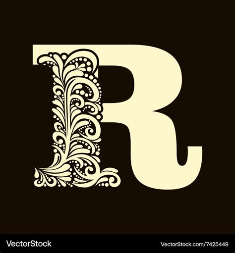 elegant capital letter    style baroque vector image