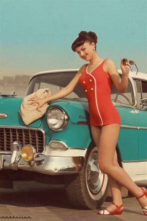 Pin Up Girl And Classic Car Retro Style Pinterest Pin Up Cars