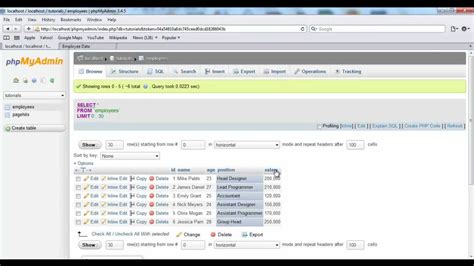 displaying records from a mysql database with php youtube