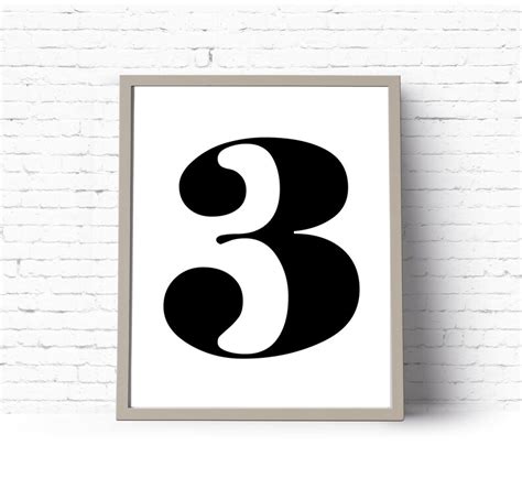 number  print instant  printable art typography etsy