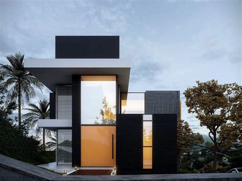 modern house  black  white architecture