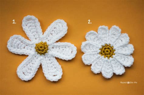 daisy flower crochet pattern repeat crafter
