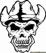 Skull Cowboy Drawings Drawing Stencil Hat Skulls Wearing Cool Patterns Bandana Designs Army Coloring Leather Pages Tattoo Tooling Adult Tattoos sketch template