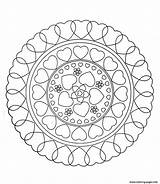Coloring Mandala Pages Color Hearts Printable Print sketch template