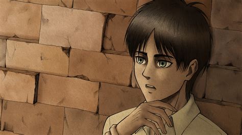 attack  titan eren yeager leaning   wall hd anime wallpapers hd wallpapers id