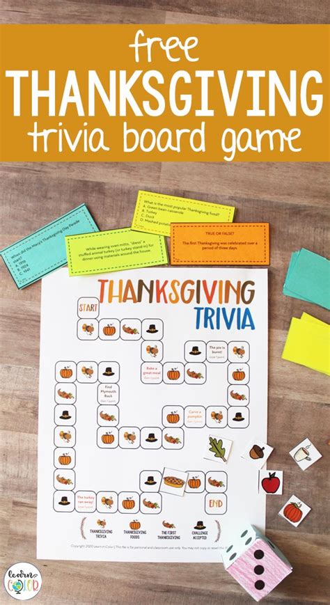 printable thanksgiving trivia game  kids fall printable activity