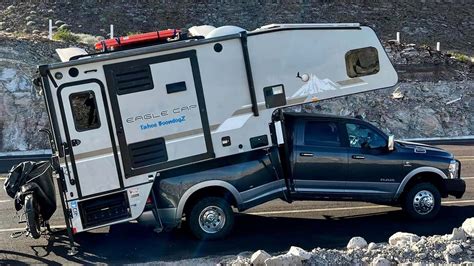 broken ram  dually shows  camper   overload  big truck