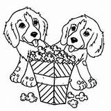 Popcorn Coloring Pages Dog Template Kids Printable Puppy Sheet Coloringkids Dogs sketch template