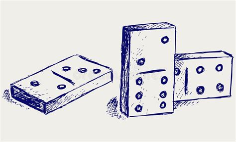 sketch dominoes stock vector illustration  game naive