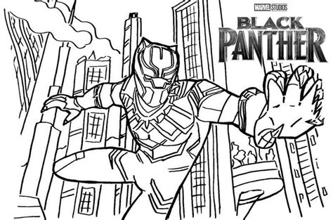 coloring pages black panther superhero marvel  superhero