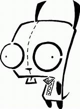 Coloring Invader Zim Pages Gir Print Popular sketch template